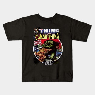 The Man Thing Monster versus Monster Fantastic Battle Kids T-Shirt